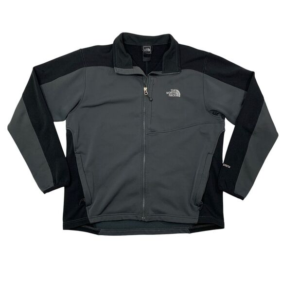 The North Face Jacket Mens XL Extra Large Grey Black TKA Stretch Fleece Lined - Picture 1 of 16